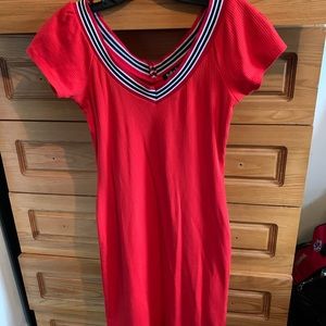 Tight fitted red dress